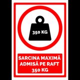 Indicator pentru sarcina maxima admisa pe raft 350 kg